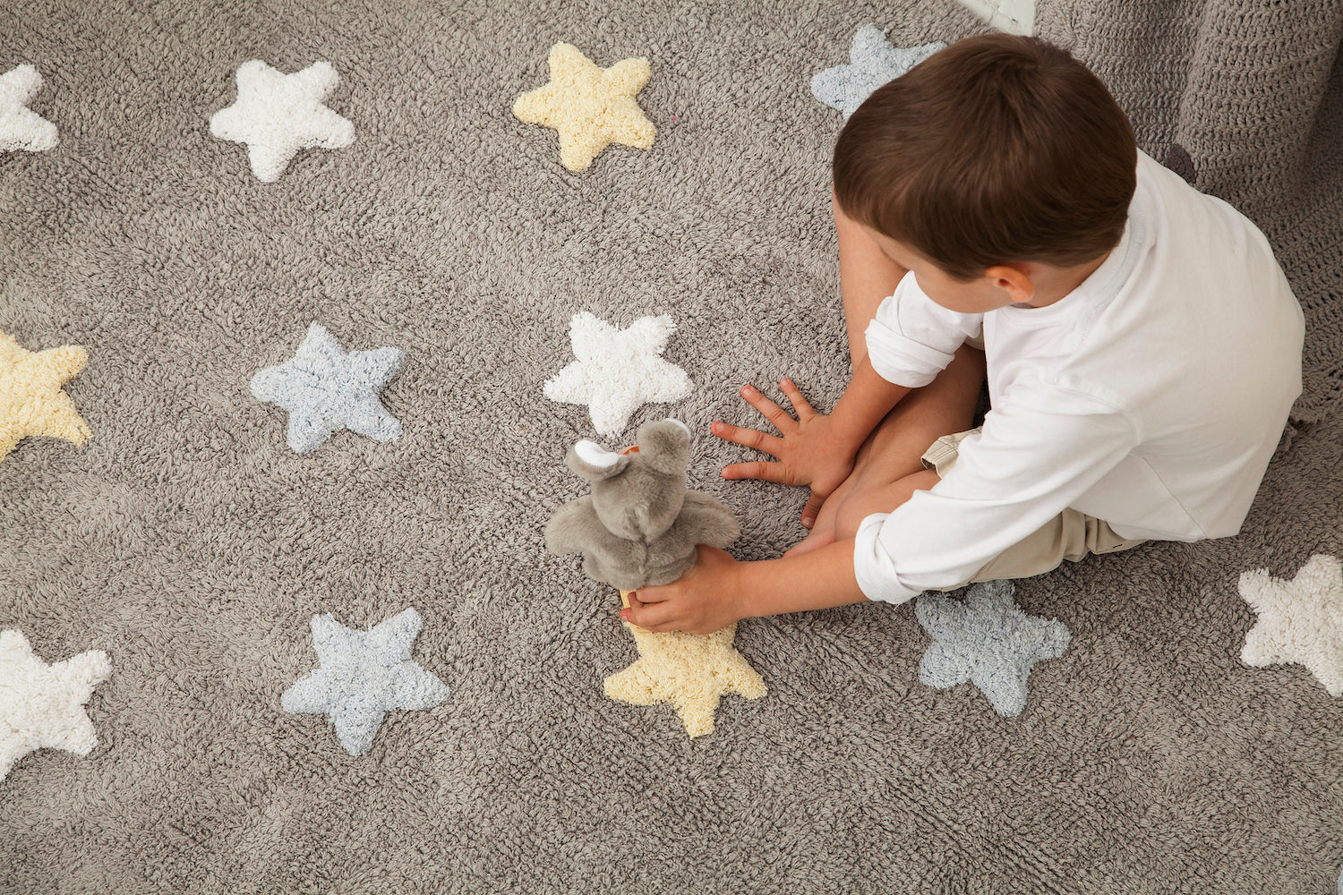 Estrellas Tricolor Gris Rug