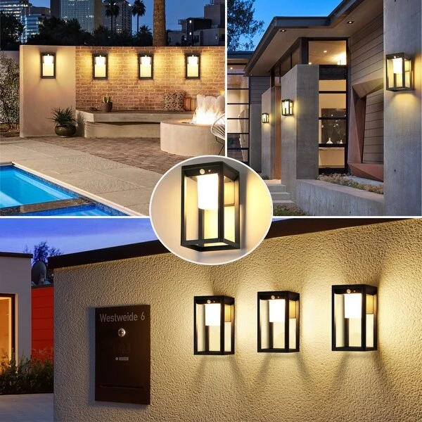 Motion Sensor Solar Outdoor Wall Lights, IP44 Waterproof for Patio, Outside, Garage, Entryway