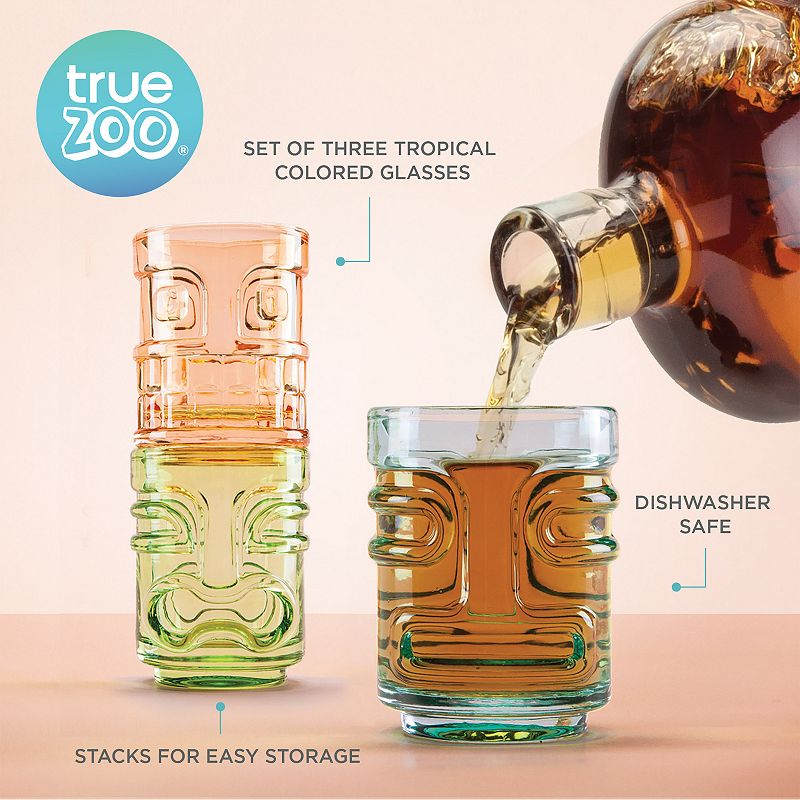 Truezoo Tiki Trio Shot Glasses， Set of 3