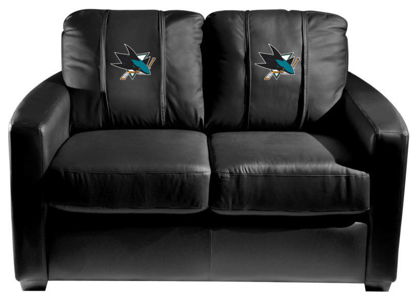 San Jose Sharks Stationary Loveseat Commercial Grade Fabric   Beach Style   Loveseats   by DreamSeats LLC  Houzz