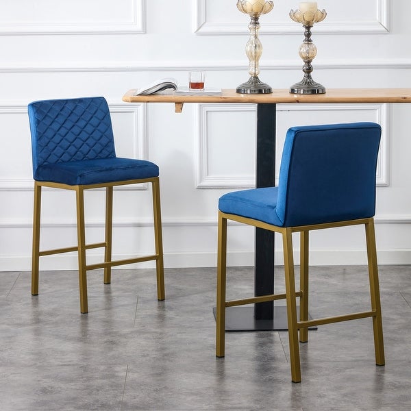 Modern Counter Height Velvet Bar Stools(set of 2)