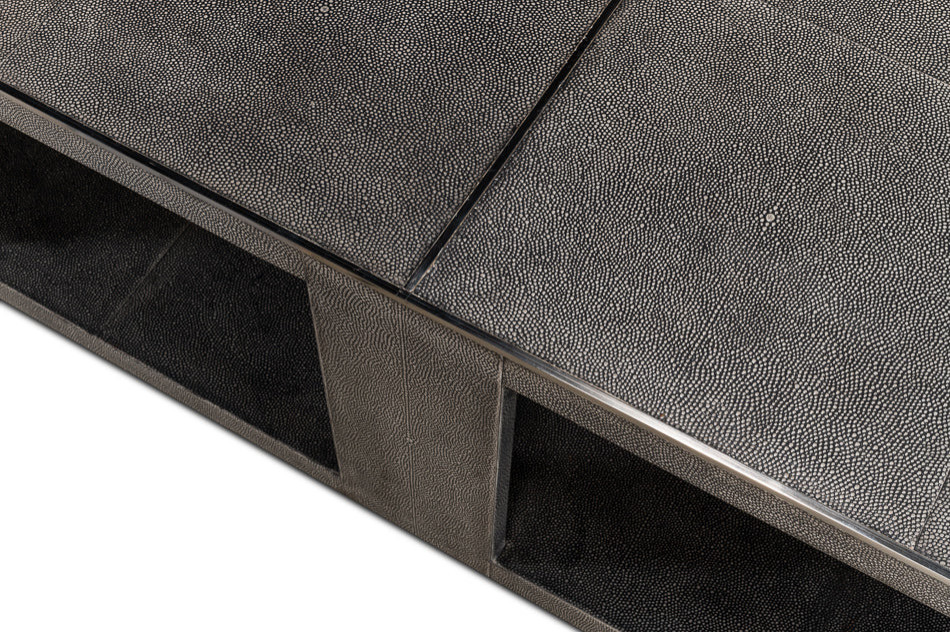 Partners Shagreen Leather Square Coffee Table   Contemporary   Coffee Tables   by Sideboards and Things  Houzz
