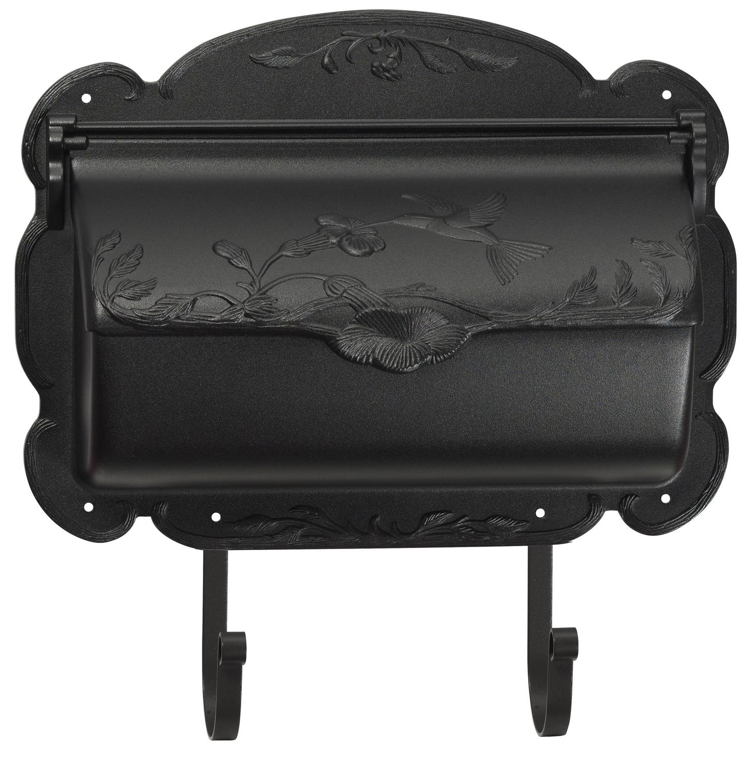 Hummingbird Cast Aluminum Mailbox， Black