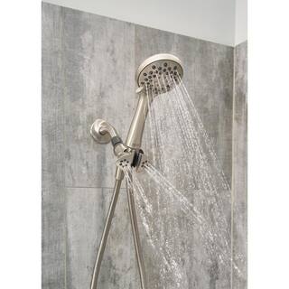 Peerless 3-Spray Patterns 1.75 GPM 3.5 in. Wall Mount Handheld Shower Head in Brushed Nickel 76341SN