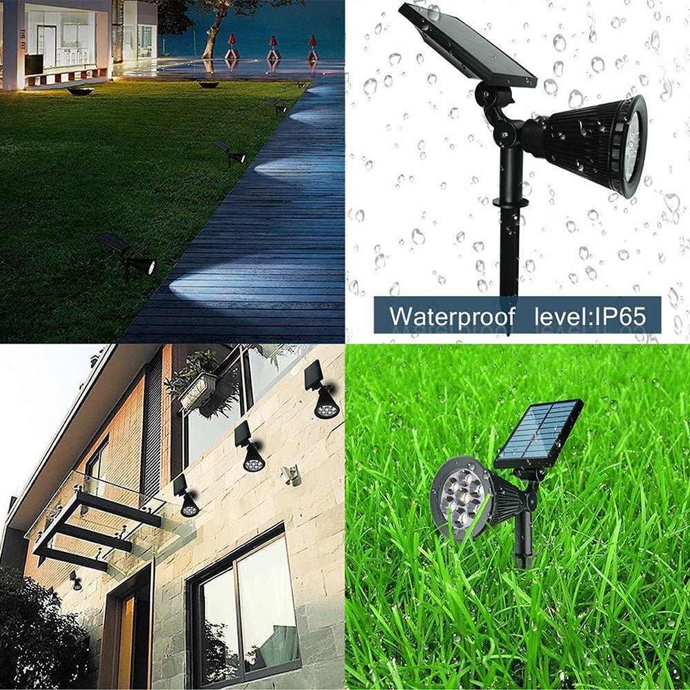 Solarera 7 LED Solar Lights Outdoor， Solar Spot Lights Waterproof Solar Powered Landscape Spotlights Outdoor Pathway Lights Suit for Garden， Patio Yard (Yellow Light)