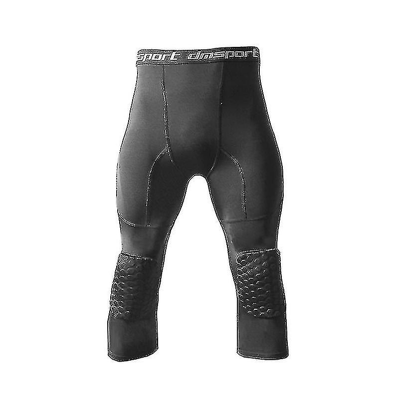 Basketball Leggings With Knee Pad For Men 3/4 Compression Trousers Sports Trousers Multi-way