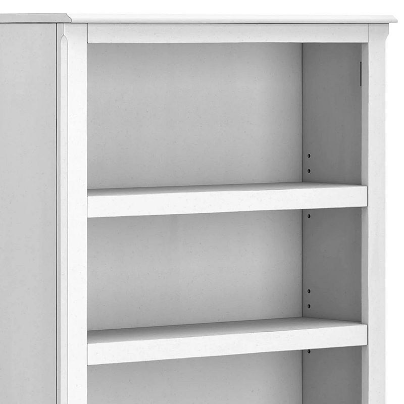 75 Inch Freestanding Bookcase， Adjustable Shelves， Whitewashed Finish