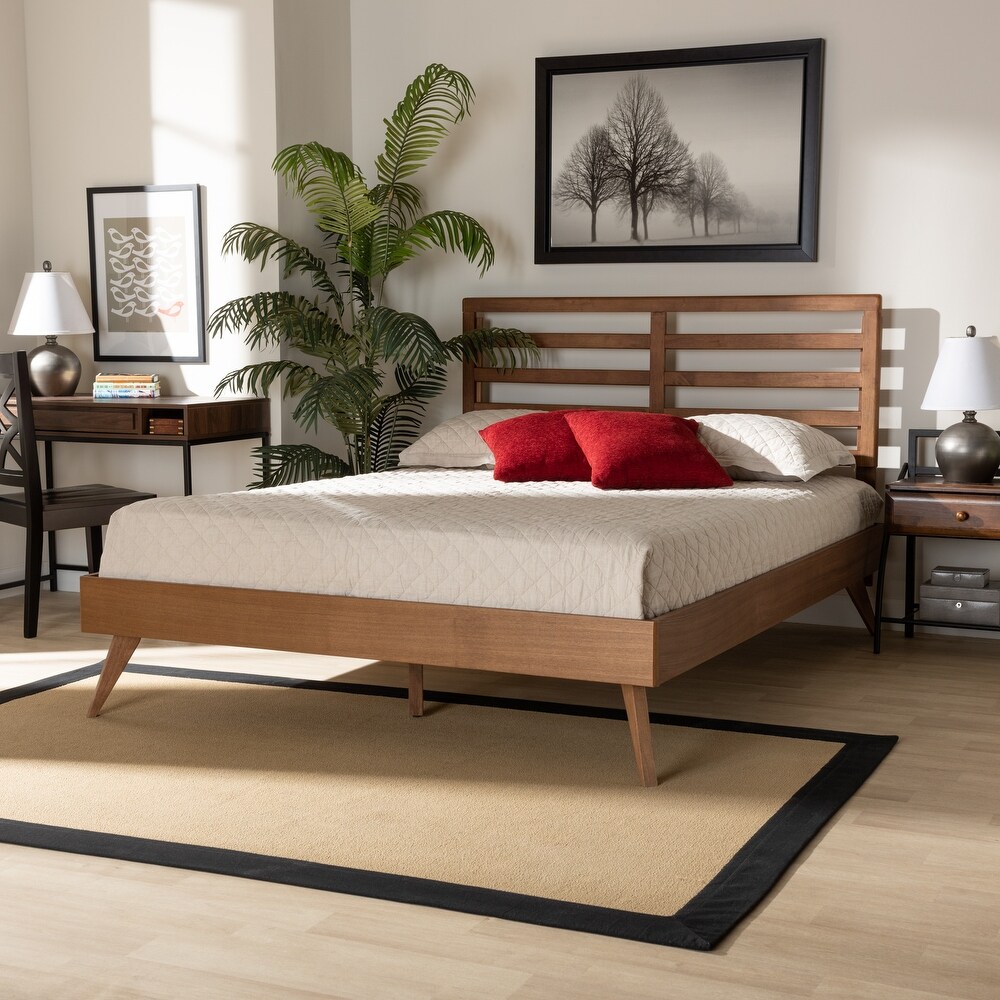 Shiro Mid Century Modern Wood Platform Bed