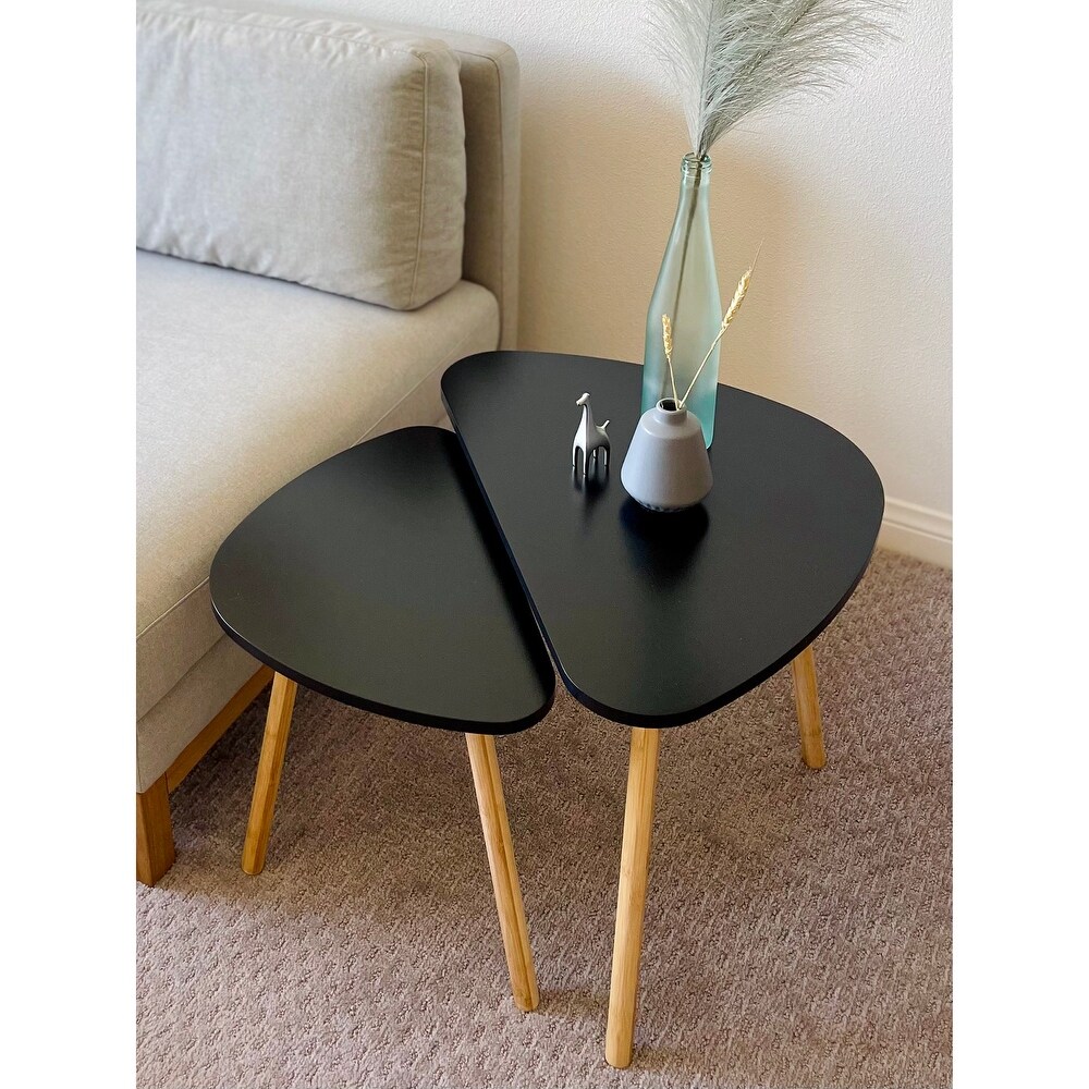 Cora Modern Contemporary Triangle Nesting Tables  Set of 2