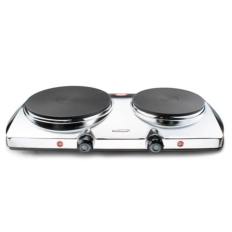 Brentwood Electric 1440W Double Hotplate in Chrome