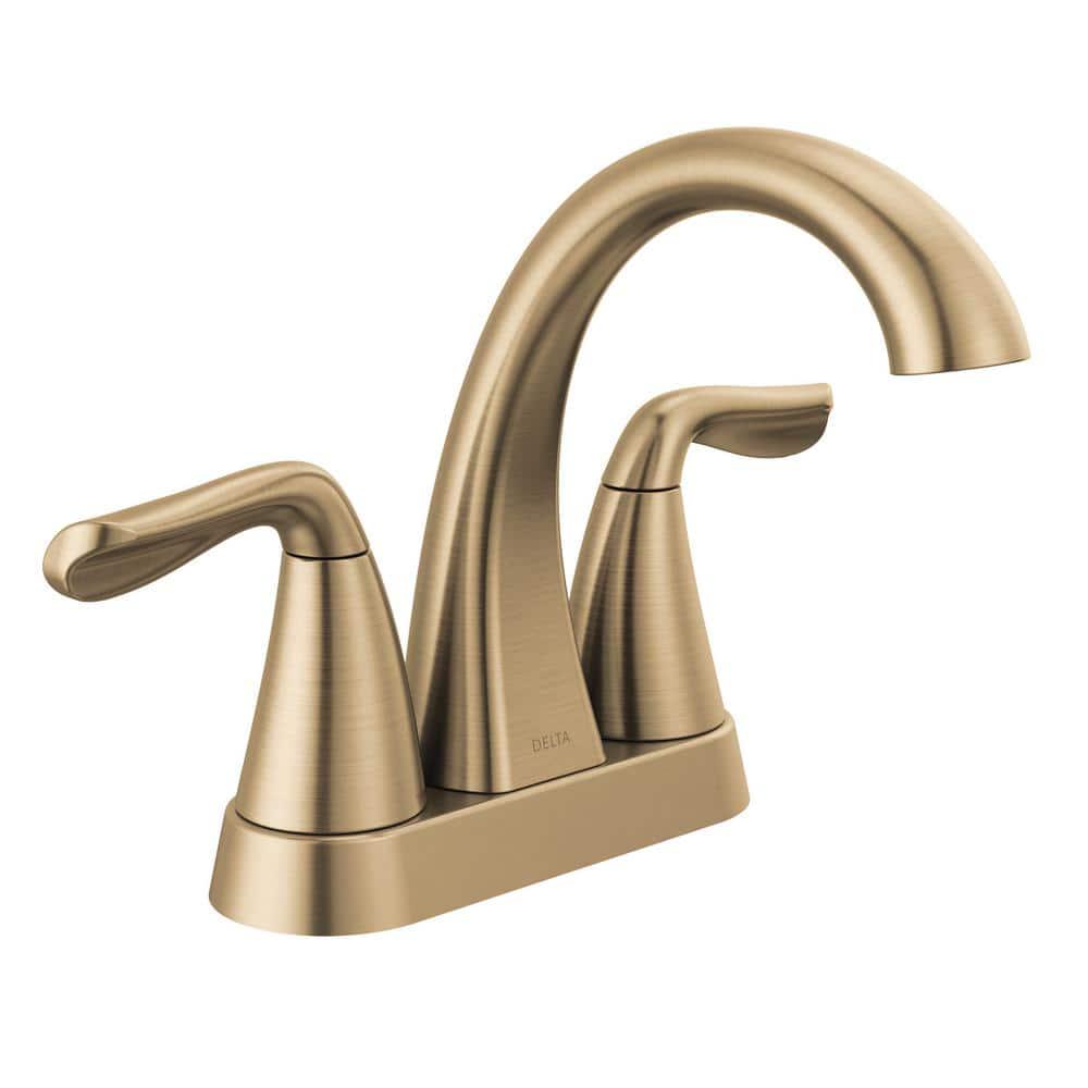 Delta Arvo 4 in Centerset 2Handle Bathroom Faucet in Champagne Bronze