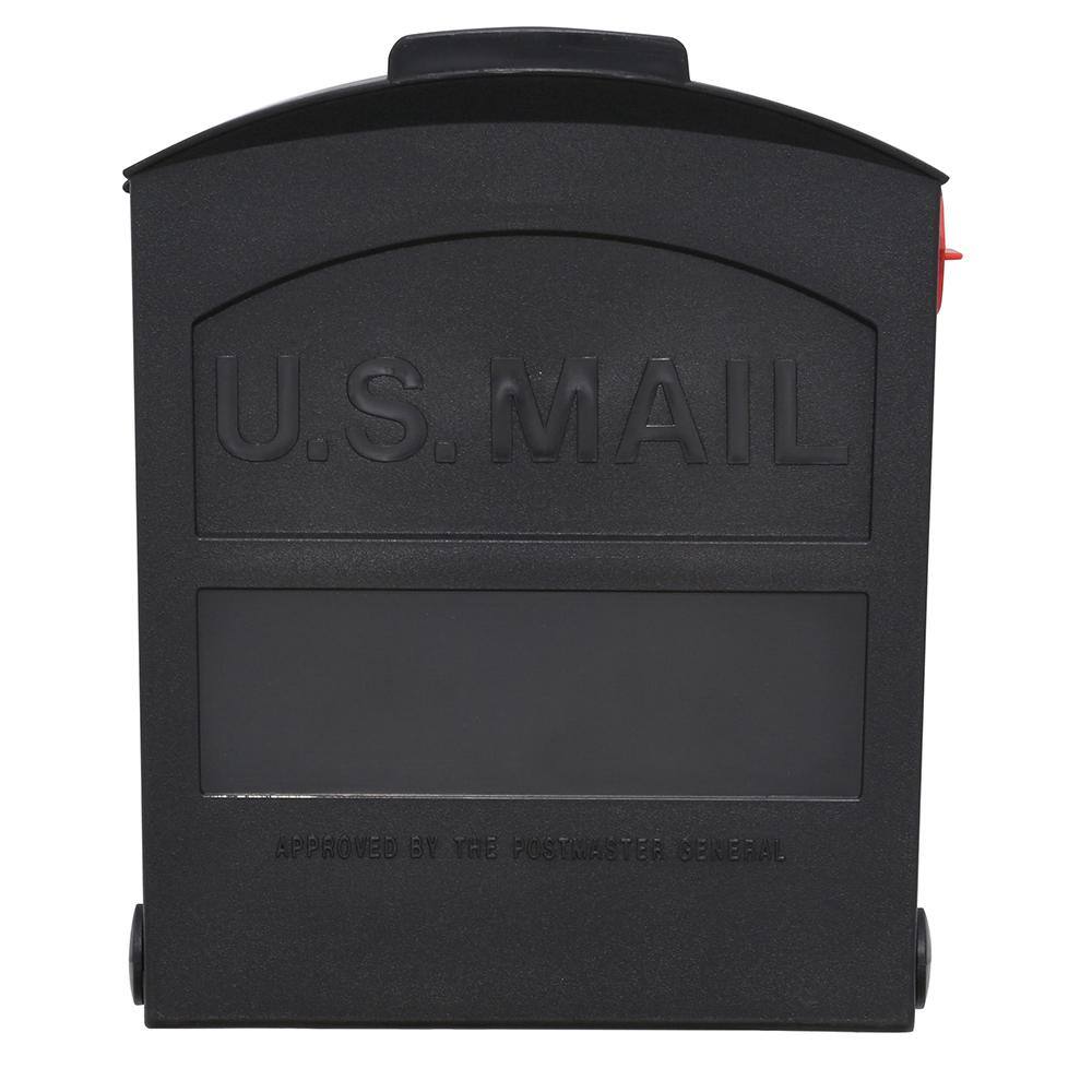 Architectural Mailboxes Patriot Black Medium Plastic Post Mount Mailbox GMB505BAM