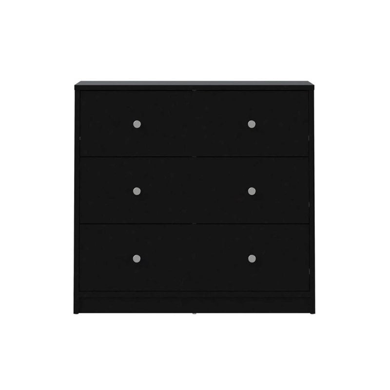 Atlin Designs Contemporary 3 Drawer Wooden Chest Dresser in Black