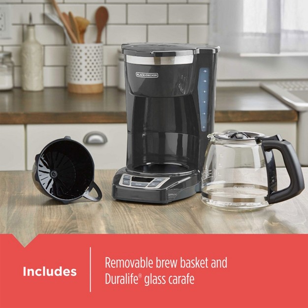 Black And Decker 12 Cup Programmable Coffee Maker In Gray