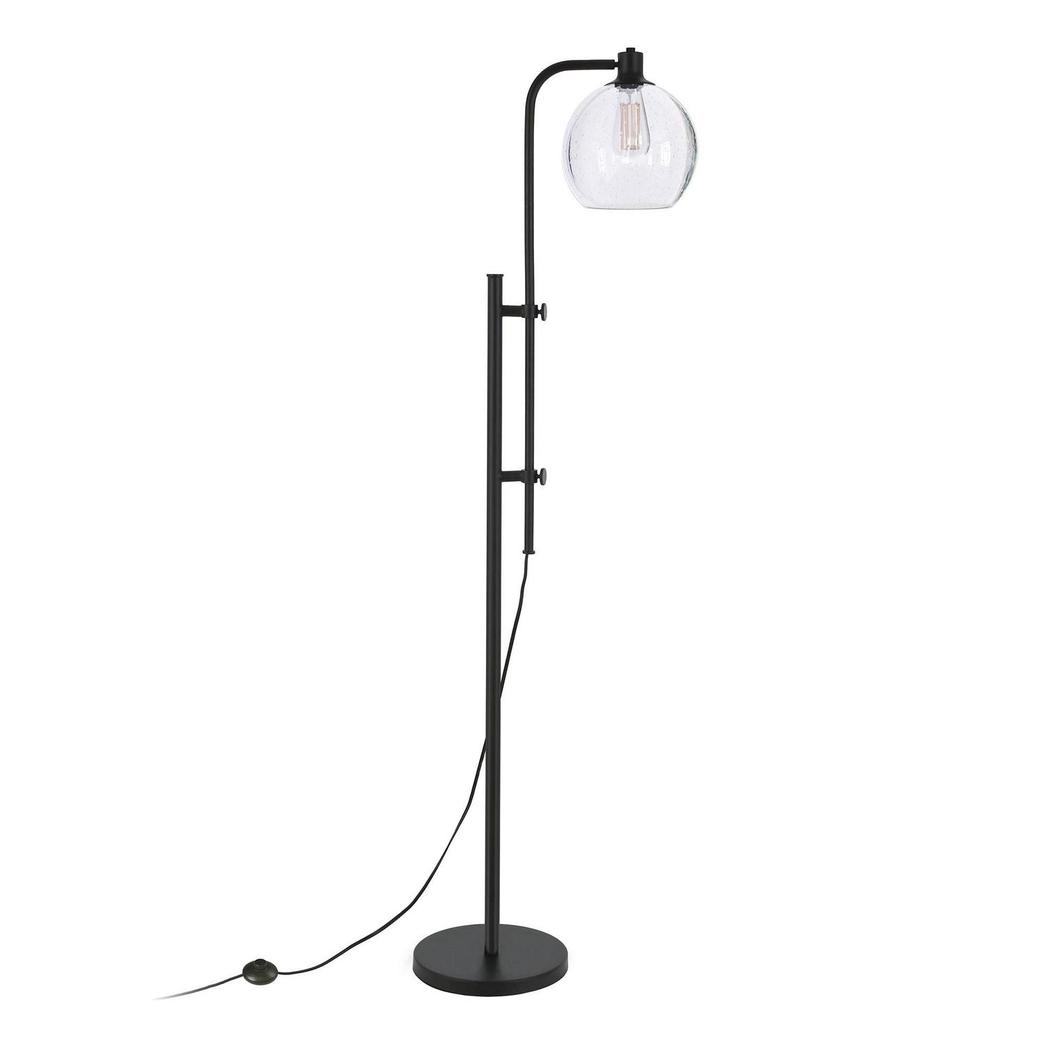 EvelynandZoe Industrial Metal Height-Adjustable Floor Lamp