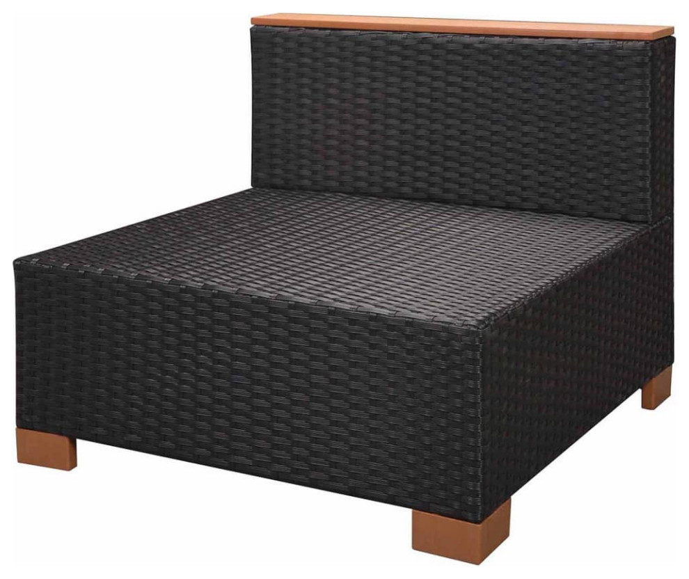 vidaXL Patio Sofa Set Sectional Sofa Patio Furniture 8 Piece Poly Rattan Black   Tropical   Outdoor Sofas   by vidaXL LLC  Houzz