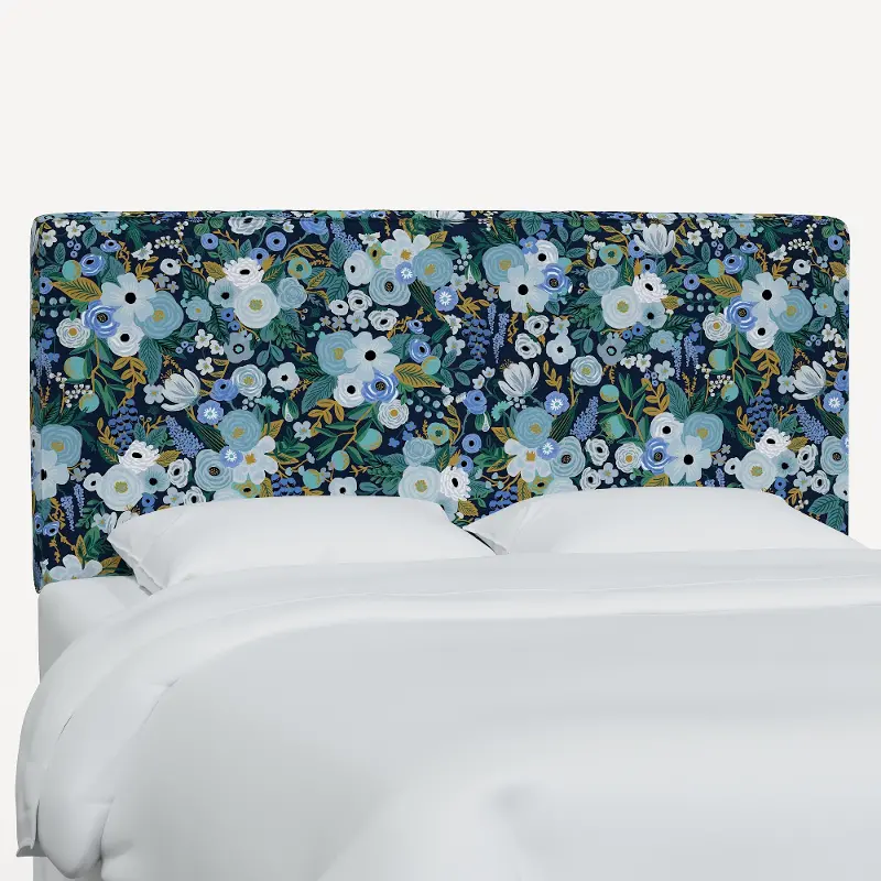 Rifle Paper Co Elly Garden Party Blue Twin Headboard