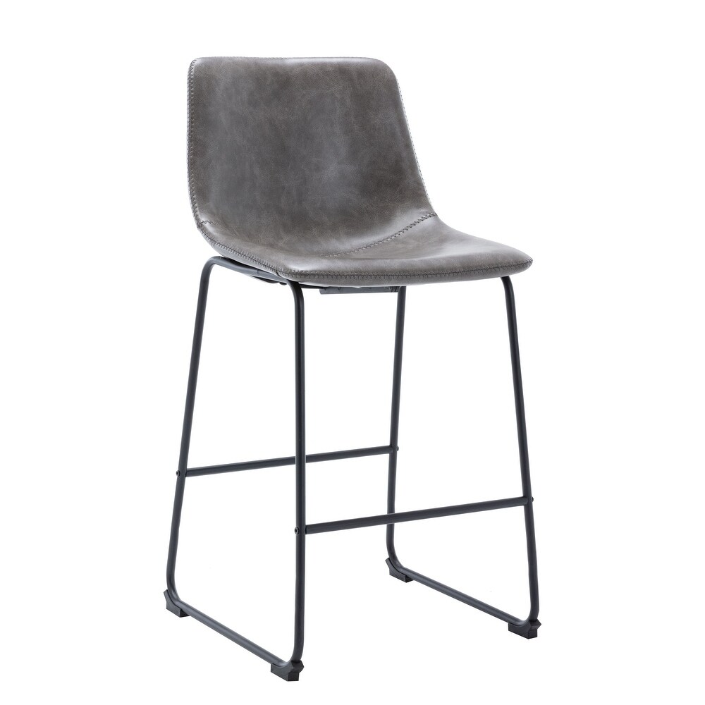 Corvus Thurso Faux Leather 24 inch Steel Counter Stool (Set of 2)