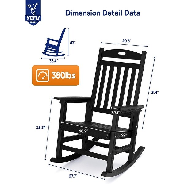 WINSOON All Weather Outdoor Rocking Chair，Set of 4