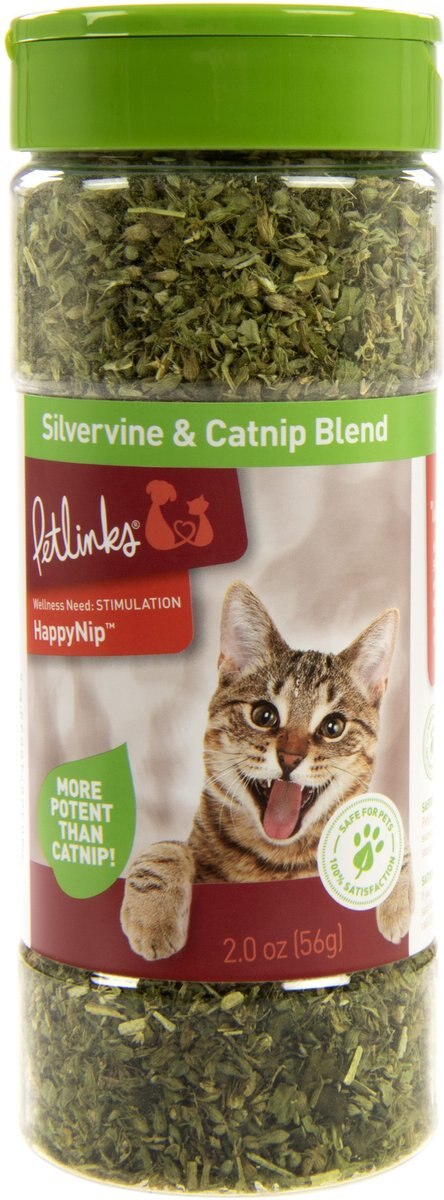 Petlinks HappyNip Silvervine Blend Catnip， 2-oz canister