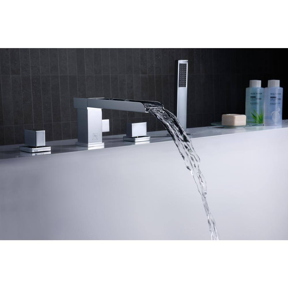 ANZZI Glymur 2-Handle Deck-Mount Roman Tub Faucet in Polished Chrome FR-AZ039CH