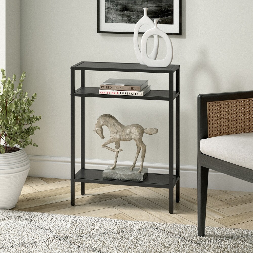 Ricardo Rectangular Console Table with Metal Shelves