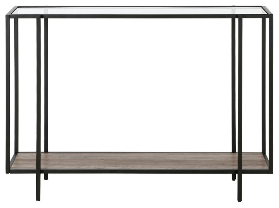 Vireo  42  x27 x27Wide Rectangular Console Table with MDF Shelf in Blackened...   Contemporary   Coffee Tables   by BisonOffice  Houzz