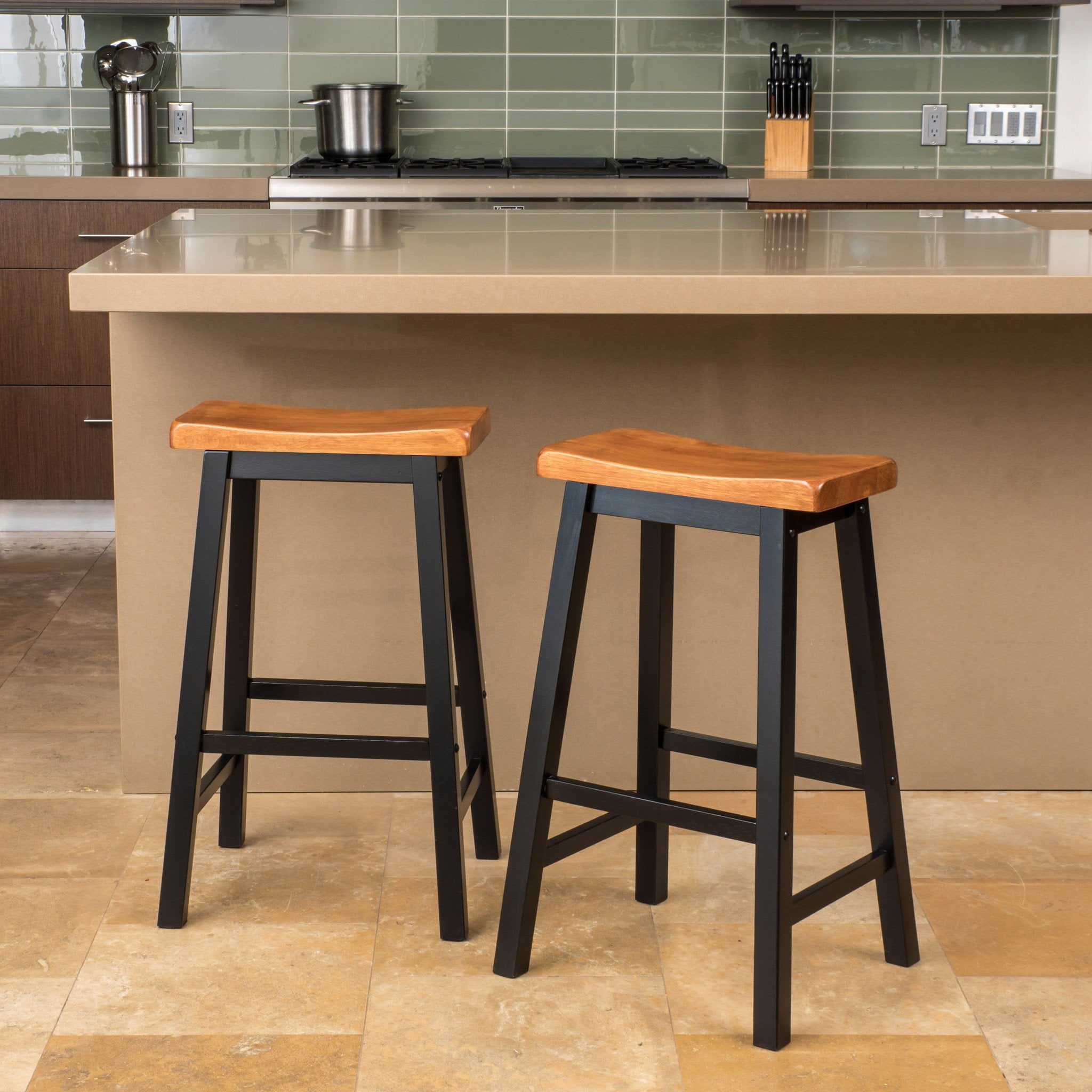 Toluca Saddle Wood 29-Inch Barstool (Set of 2)