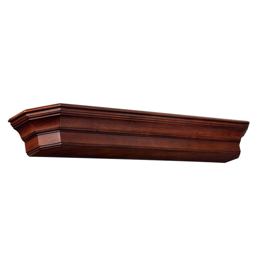 Pearl Mantels 6 ft. Distressed Cherry Cap-Shelf Mantel RPS7249070D