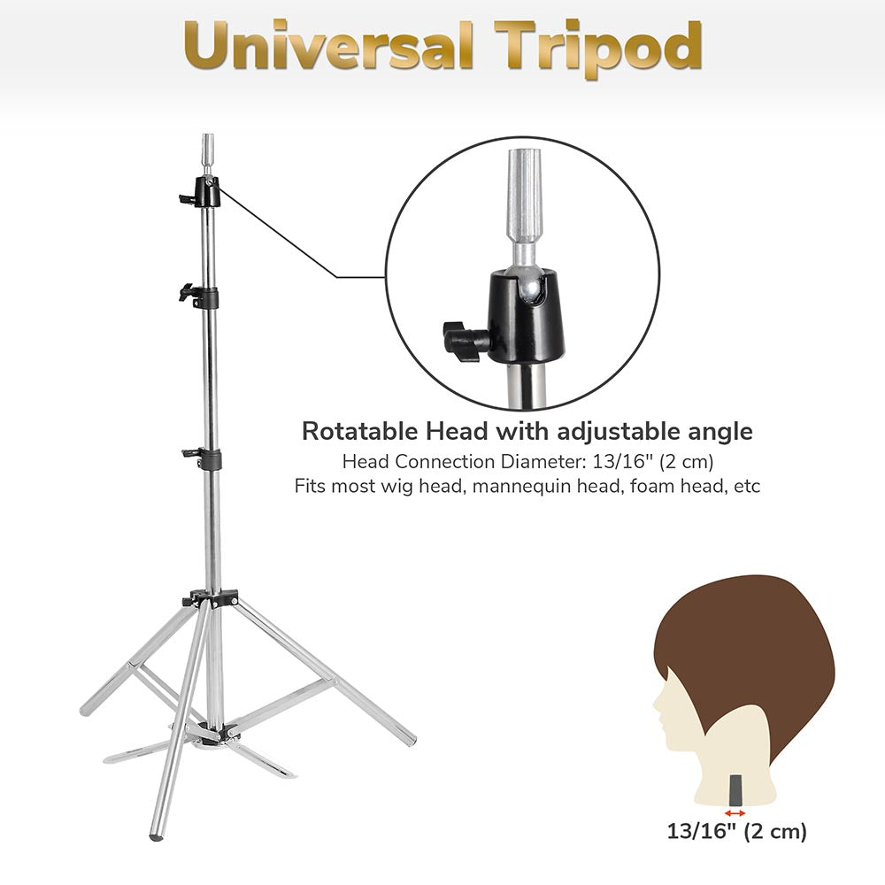 Yescom Mannequin Stand Adjustable Tripod for Cosmetology Head