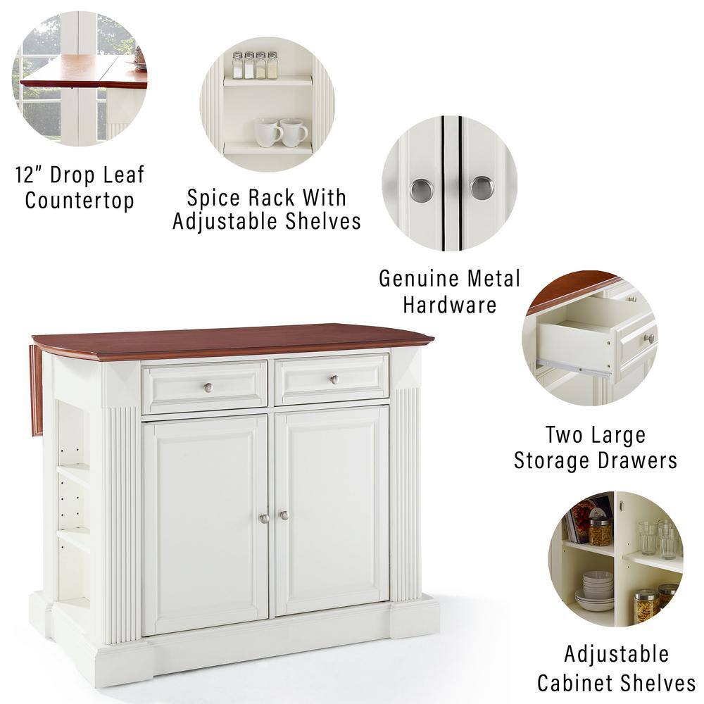 CROSLEY FURNITURE Coventry White Kitchen Island with Stools KF300075WH