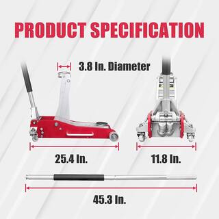 Big Red 3-Ton Low-Profile Aluminum Floor Jack with Dual Piston Speedy Lift AT830003XLR