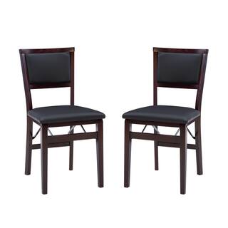 Linon Home Decor Noelle Merlot Pad Wood Folding Chair (Carton of 2) THD03487