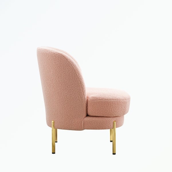 Accent Chair Upholstered Curved Backrest with Golden Adjustable Legs