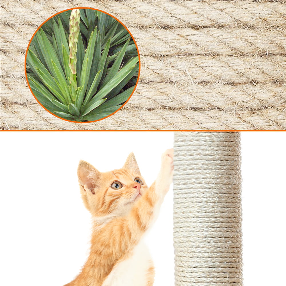 Cat Tree for Indoor Cats， 42 Inches Multi-Level Cat Tower with Sisal Covered Scratching Posts， Spacious Condo， Cozy Hammock and Plush Top Perch