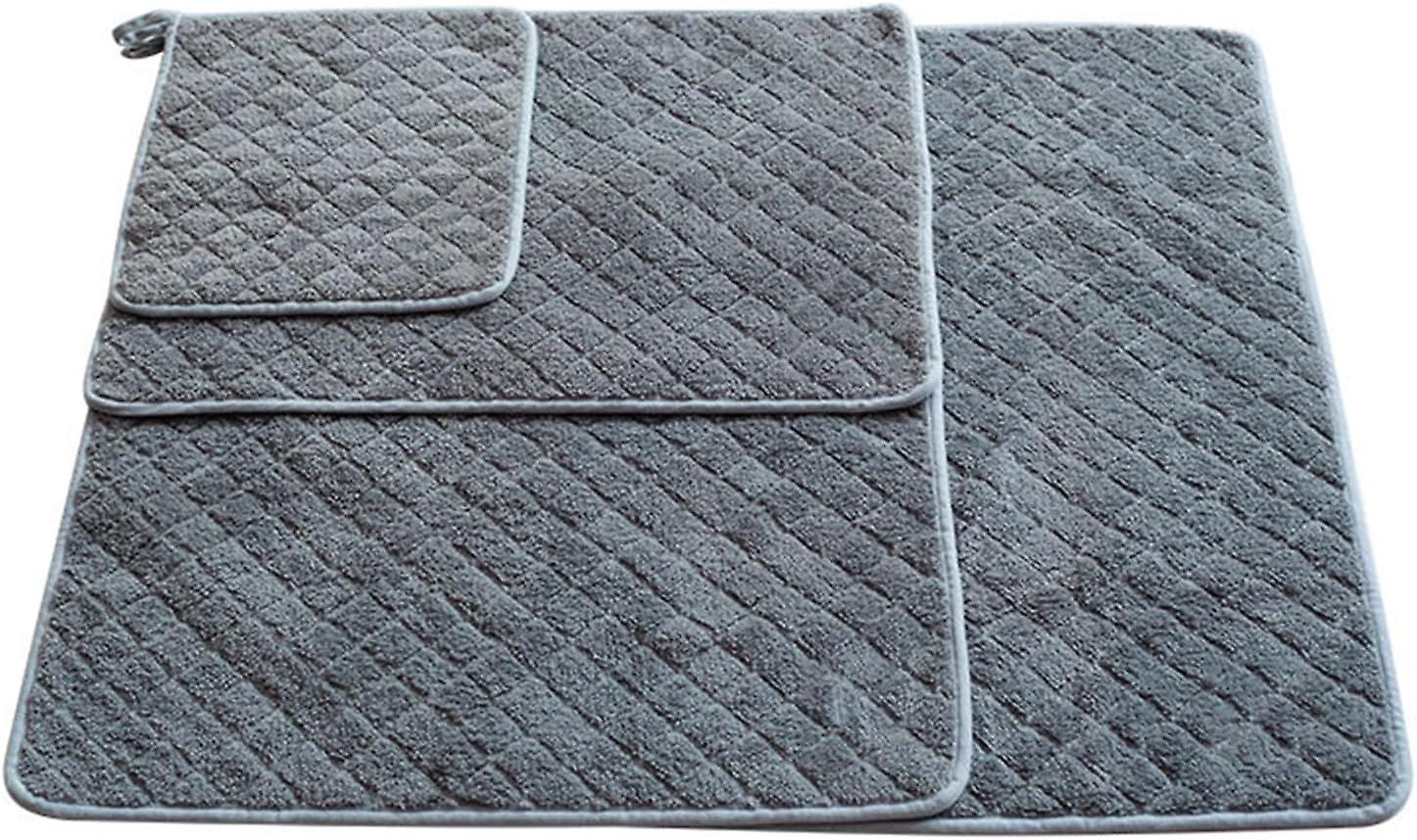 Pet Mat， Machine Washable， Plaid Heat Pressed Design， With Fine Stitched Cord， Super Soft， Warm Pet Cushion，gray，xl