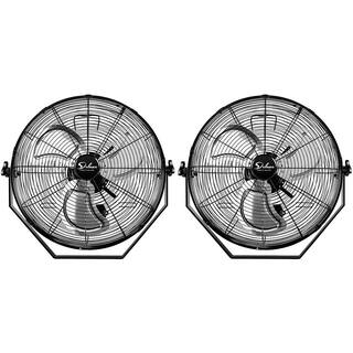 Amucolo 20 in. 3-Speed High Velocity Mount Wall Fan in Black (2-Pack) YeaD-CYD0-JK98