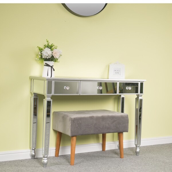 3 Drawers Mirror Table Dressing Table Console Table，Foyer Sofa Table Narrow for Entryway， Living Room， Hallway - 41.73