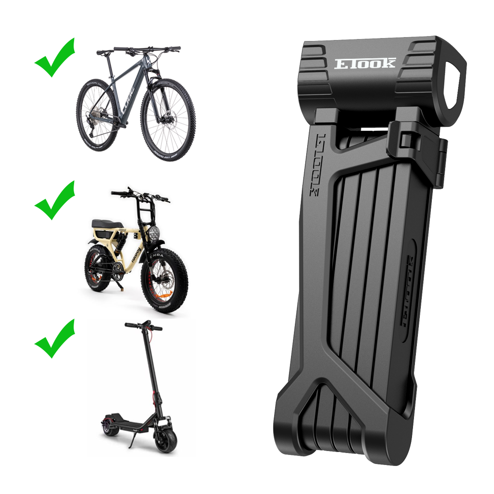 ETOOK Metal Folding Bike Lock Foldable Anti theft MTB Electric Bike Bicycle Lock