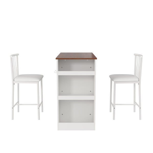 3-Piece Counter Height Dining Set with Storage