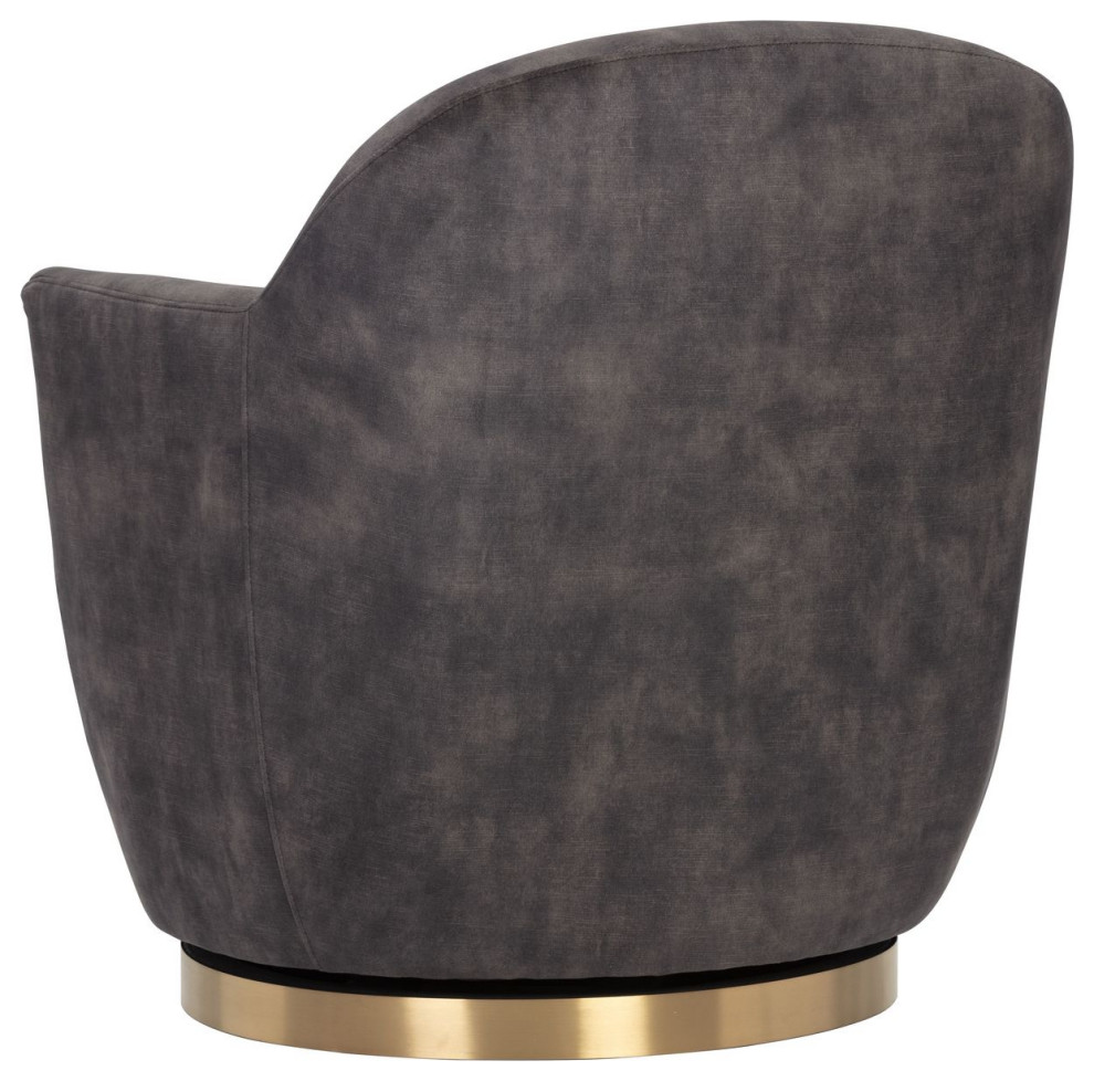 Sunpan Casey Swivel Lounge Chair   Nono Shitake   Contemporary   Armchairs And Accent Chairs   by Unlimited Furniture Group  Houzz