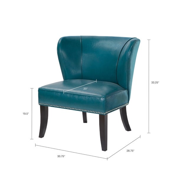 Madison Park Sheldon Blue Concave Back Armless Chair