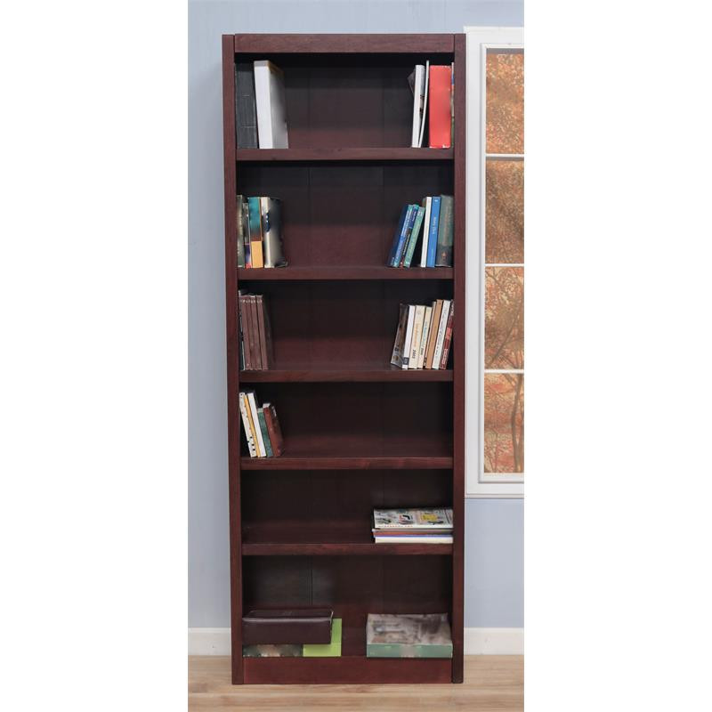 Home Square 2 Piece Solid Wood Bookcase Set with 6 Shelf in Cherry   Transitional   Bookcases   by Homesquare  Houzz