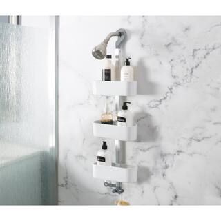 m MODA at home enterprises ltd. Grasp Over the Shower Caddy 24.4 in. x 11 in. in White 305920-WHT