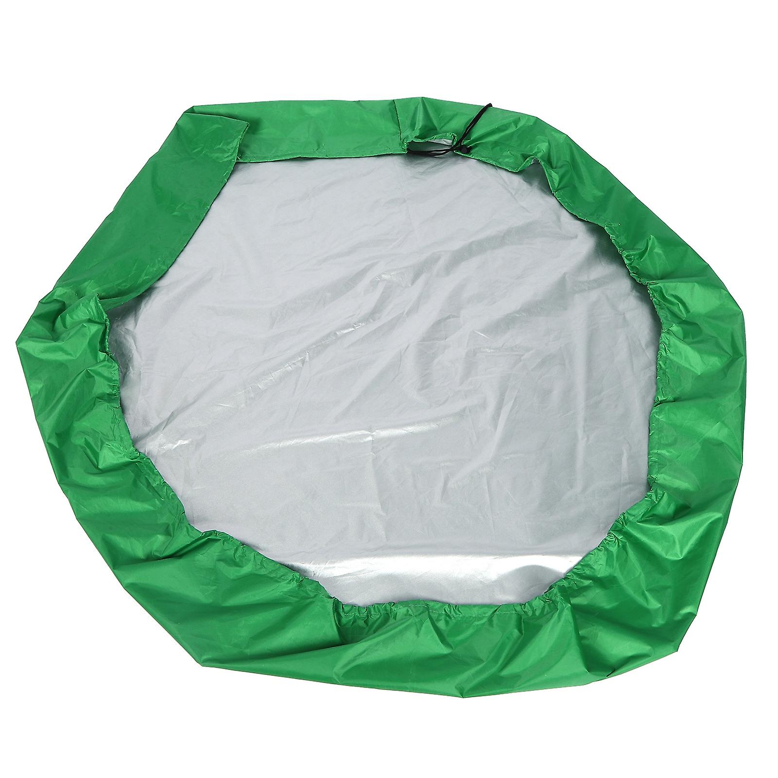 Waterproof Hexagonal Children Sand Pit Cover Protector Garden Bathing Pool Sun Shadegreen 140x110x20cm