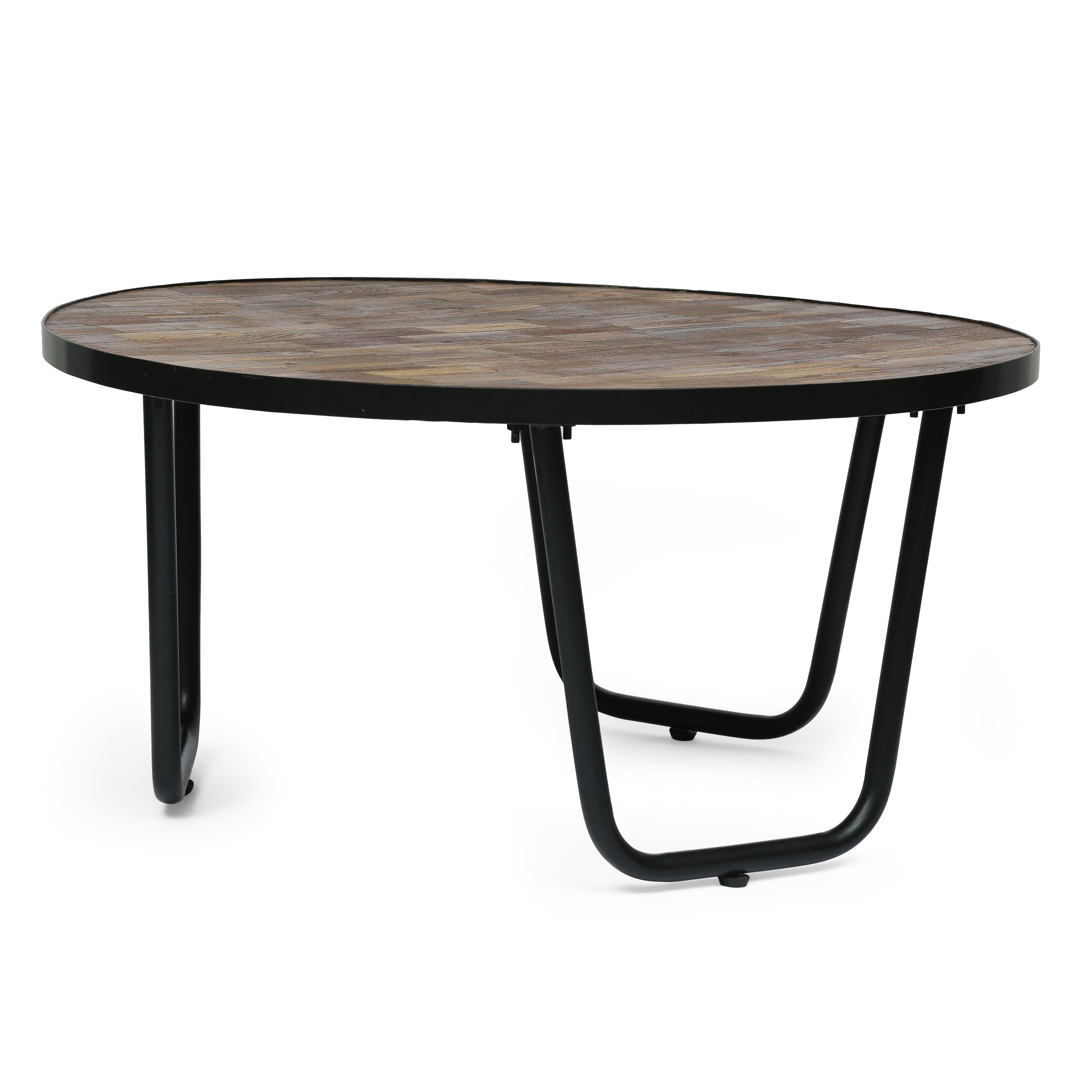 Wiers Modern Industrial Handcrafted Wooden Coffee Table, Natural and Black