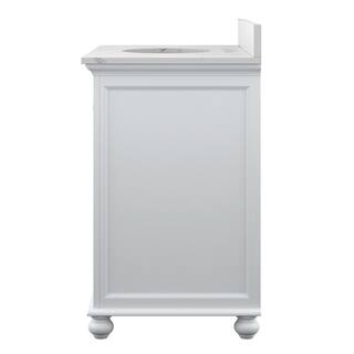 Home Decorators Collection Lamport 37 in. x 22 in. D Bath Vanity in White with Engineered Stone Vanity Top in White LMWVT3622D