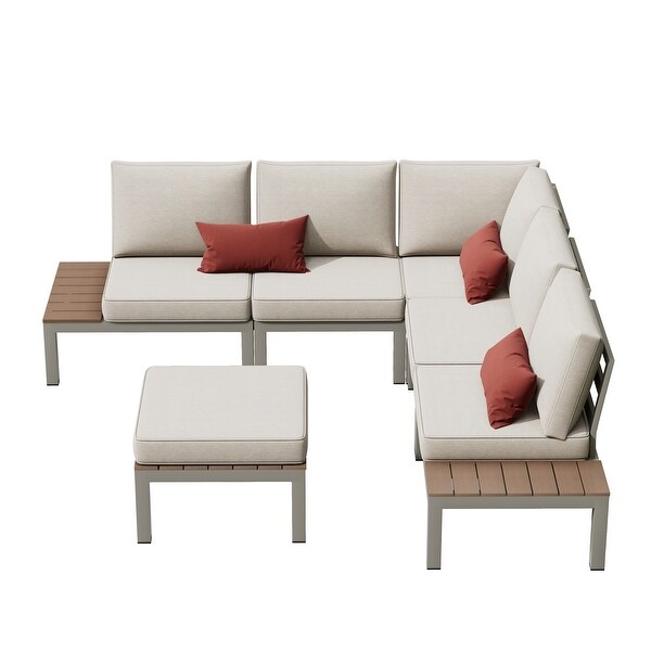 Corvus Fox Bay Aluminum Outdoor 6piece Sectional Sofa Set