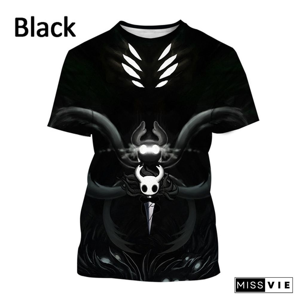 New Hollow Knight Cool Printed Short-sleeved T Shirt Men's Fashion Game T Shirt Casual Harajuku Streetwear Top