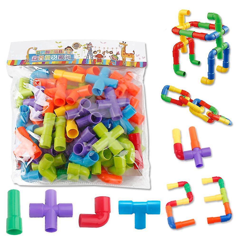 Colorful Pipe Building Blocks Toys Children DIY Assembling Pipeline Tunnel Block Model Toys Kids Gift